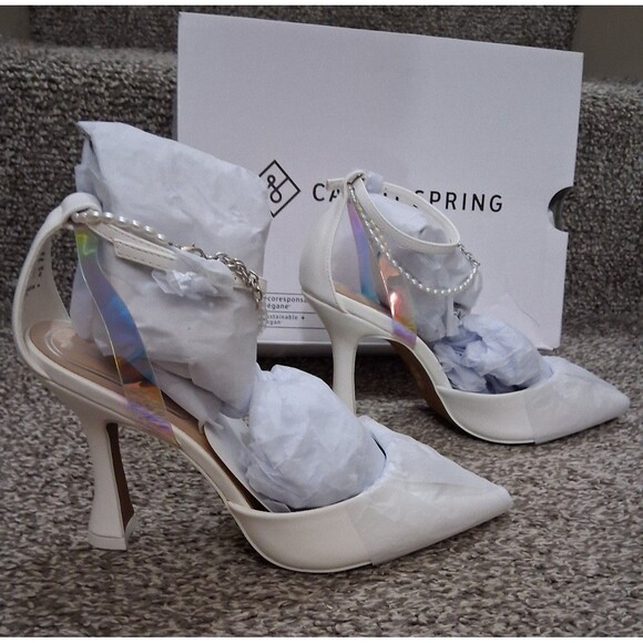 NEW! Women's Call It Spring White High Heel Pumps, Size 10 - Picture 8 of 12